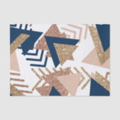 80s Trendy Abstract | Navy en Roos Gold Pattern Tissuepapier (Voorkant)