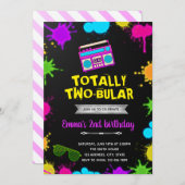 80s twobular 2ème anniversaire invitation (Devant / Derrière)