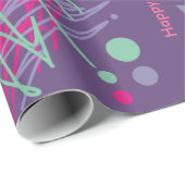 80s Verjaardag tachtiger kleuren splash Cadeaupapier (Rol Hoek)