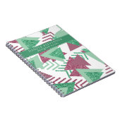 80s Vers Abstract | Pink and Green Shapes Tekst Notitieboek (Rechterzijde)