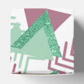 80s Vers Abstract | Roze en Groen Vormenpatroon Bedankdoosjes (Bovenkant)