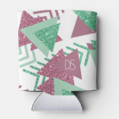 80s Vers Abstract | Roze en Groene Vorm Monogram Blikjeskoeler (Achterkant)