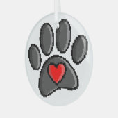 80s videospel 8-bits Pixel Art Dog Paw Patch Glas Ornament (Voorkant links)