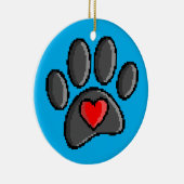 80s videospel 8-bits Pixel Art Dog Paw Patch Keramisch Ornament (Rechts)