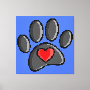 80s videospel 8-bits Pixel Art Dog Paw Print