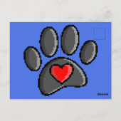 80s videospel 8-bits Pixel Art Dog Paw Print Briefkaart (Achterkant)