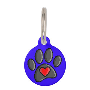 80s videospel 8-bits Pixel Art Dog Paw Print Huisdierpenning