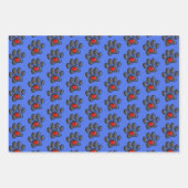 80s videospel 8-bits Pixel Art Dog Paw Print Inpakpapier Vel (Voorkant)