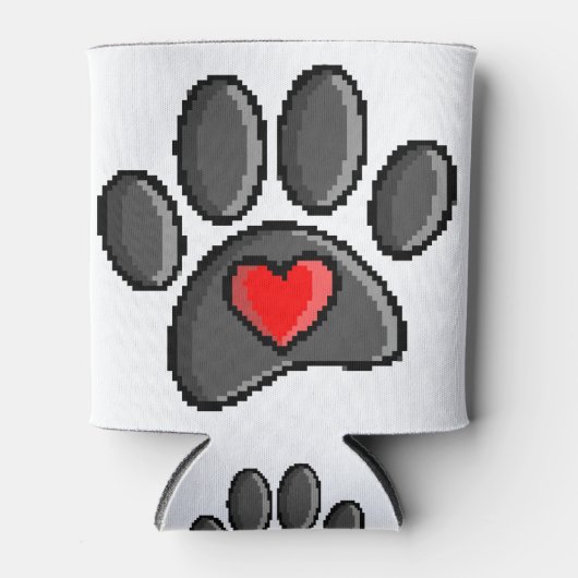 80s videospel met 8 bits pixels Art Dog Paw Blikjeskoeler (Voorkant)