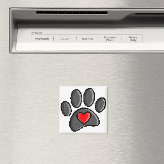 80s videospel met 8 bits pixels Art Dog Paw Magneet (Insitu (Vaatwasser))