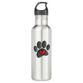 80s videospel met 8 bits pixels Art Dog Paw Waterfles (Voorkant)