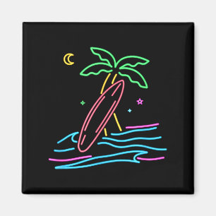 80s vintage surf retro stijl miami surfer strand magneet