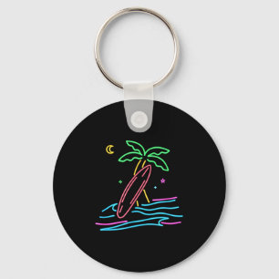 80s vintage surf retro stijl miami surfer strand sleutelhanger