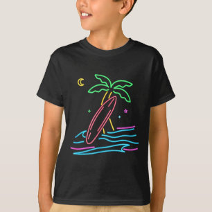 80s vintage surf retro stijl miami surfer strand t-shirt