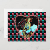 80'S Zombie Girl Briefkaart (Voorkant / Achterkant)