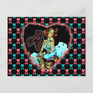 80'S Zombie Girl Briefkaart