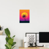 80s Zonsondergang Poster (Thuiskantoor)