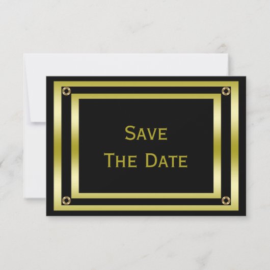 80ste Elegant Black & Gold Man - Bewaar de datum Save The Date (Voorkant)