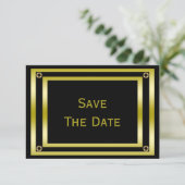 80ste Elegant Black & Gold Man - Bewaar de datum Save The Date (Staand voorkant)
