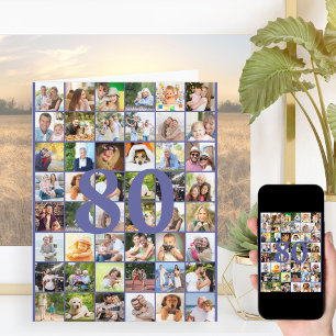 80ste of elke leeftijd Foto Collage Grote Verjaard Kaart