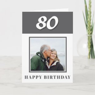 80ste verjaardag aangepaste foto gepersonaliseerd kaart