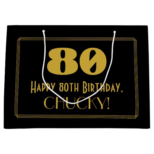 80ste verjaardag — Art Deco Geïnspireerde look "80 Groot Cadeauzakje (Voorkant)