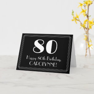 80ste verjaardag ~ Art Deco geïnspireerde look "80 Kaart
