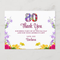 80ste verjaardag Bloemen bedankt Modern 80 jaar fe