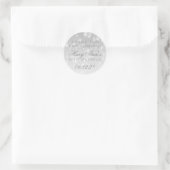 80ste verjaardag dank u zilveren Bokeh Sparkle Lig Ronde Sticker (Tas)