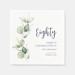 80ste verjaardag Eucalyptus papier Servet