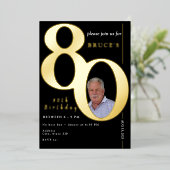 80ste Verjaardag Feest Folie Uitnodiging (Staand Voorkant)