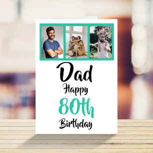 80ste verjaardag Fotocollage Kaart vader