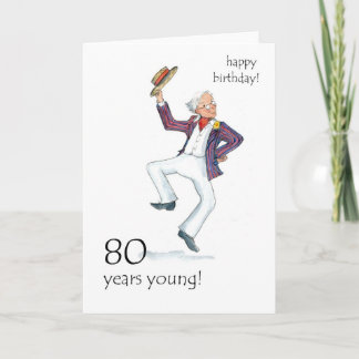 80ste verjaardag Kaart - Man dansen!
