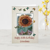 80ste verjaardag Kaart voor oma (Gele Bloem)