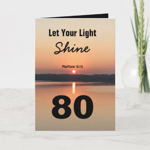 80ste verjaardag Laat Uw Licht Schriftuurlijke Tek Kaart