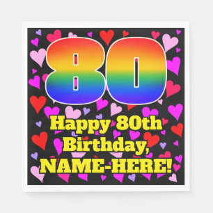 80ste verjaardag: Loving Hearts-patroon, Regenboog Servet