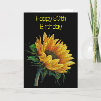 **80ste VERJAARDAG** MET PRACHTIGE ZONNEBLOEM Kaart
