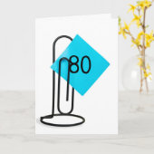 80ste verjaardag op een paperclip kaart (Gele Bloem)