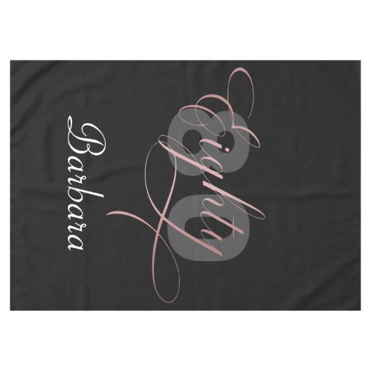 80ste Verjaardag Party Roos Gold Script Tafelkleed (Voorkant (Horizontaal))
