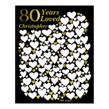 80ste verjaardag poster - 80 jaar geliefd