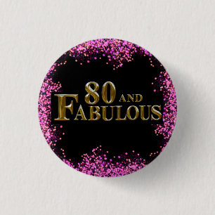80ste verjaardag ronde button 3,2 cm