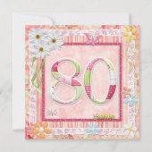 80ste verjaardag scrapbooking stijl kaart (Voorkant)