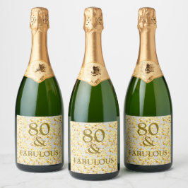 80ste verjaardag sparkling wijnetiket
