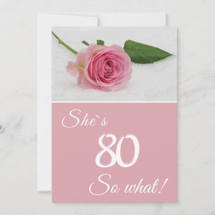 80ste verjaardag voor haar roze roos motivatiekaar