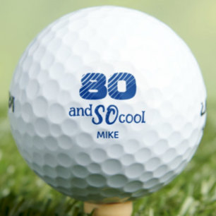 80ste verjaardag Vriendschap Gift – Blue Cool 80 Y Golfballen