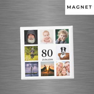 80ste verjaardagsfeest foto collage man magneet
