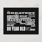 80ste verjaardagsfeestje grootste tachtig jaar oud uitnodiging briefkaart (Voorkant)