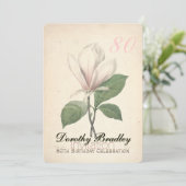 80ste verjaardagsfeestje Magnolia aangepaste uitno Kaart (Staand voorkant)