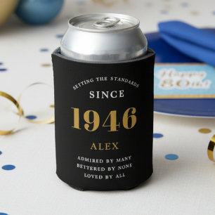 80ste Verjaardagsnaam 1944 Zwart Goud Elegant Chic Blikjeskoeler