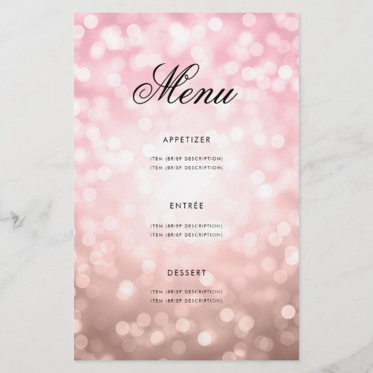 80ste verjaardagsprogramma Lights Roos Gold Menu (Achterkant)